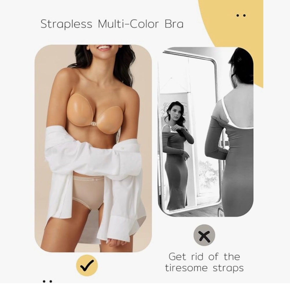 NWT, Silicone Strapless adhesive Bra, size D - Picture 2 of 3